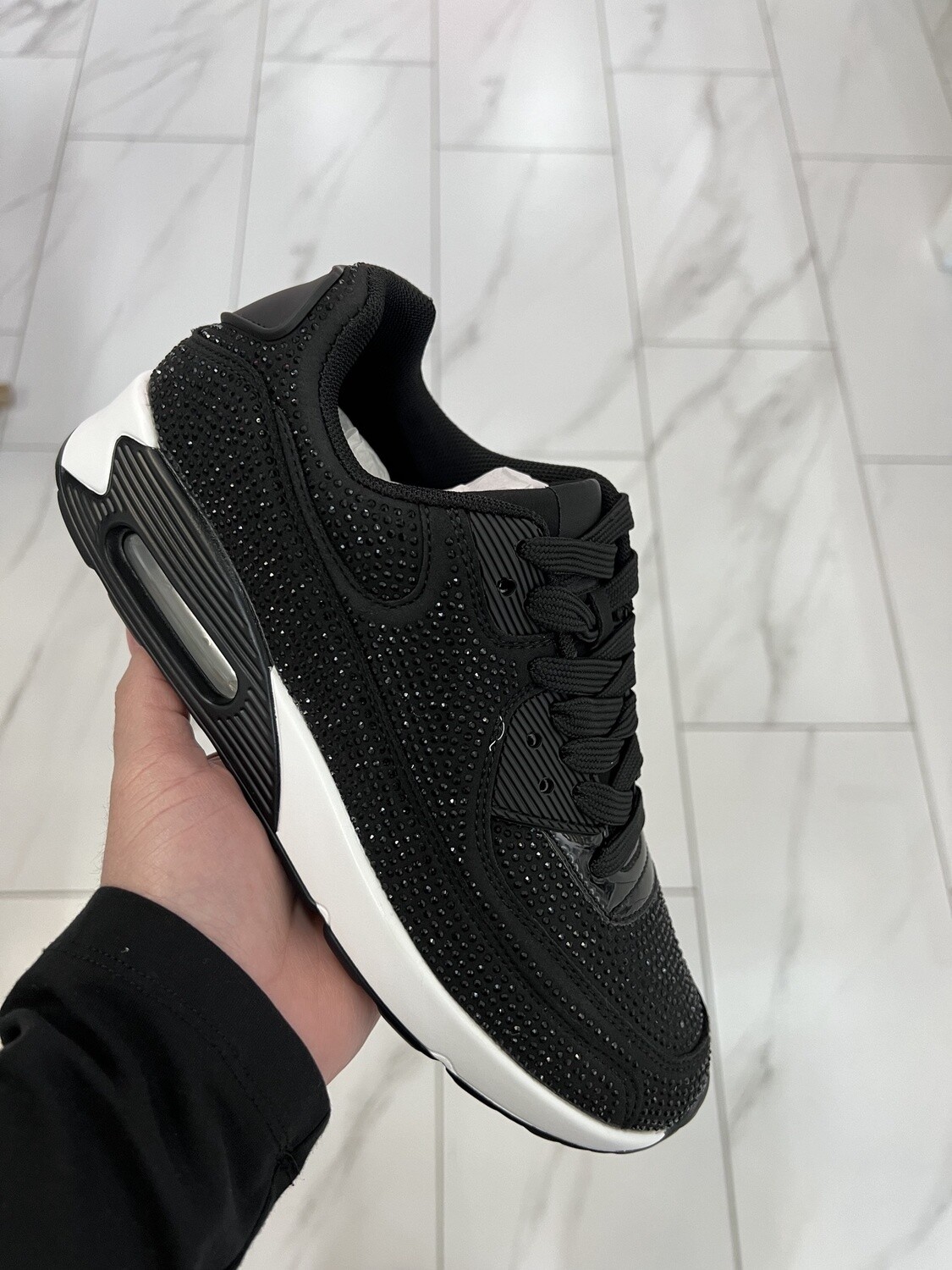 Rhinestones black sneakers