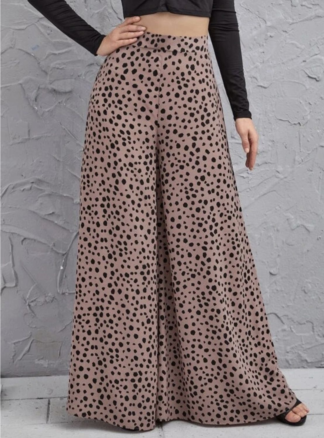 Francia Loose Wide Leg Leopard Pants Trousers