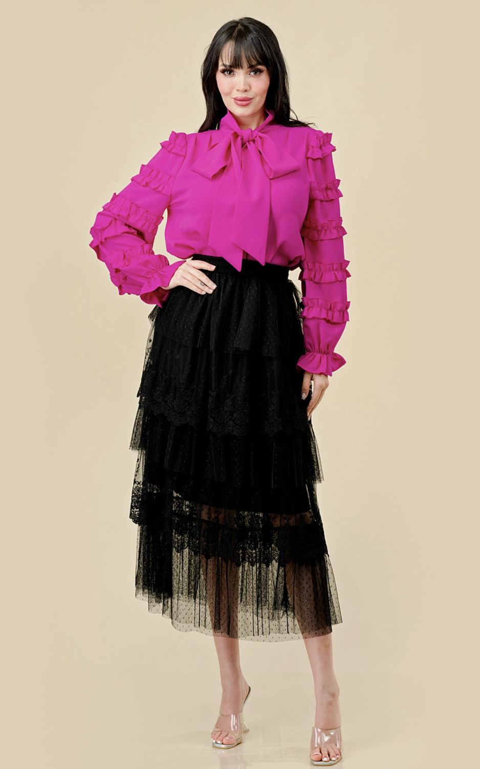 Liz Tiered Lace Skirt