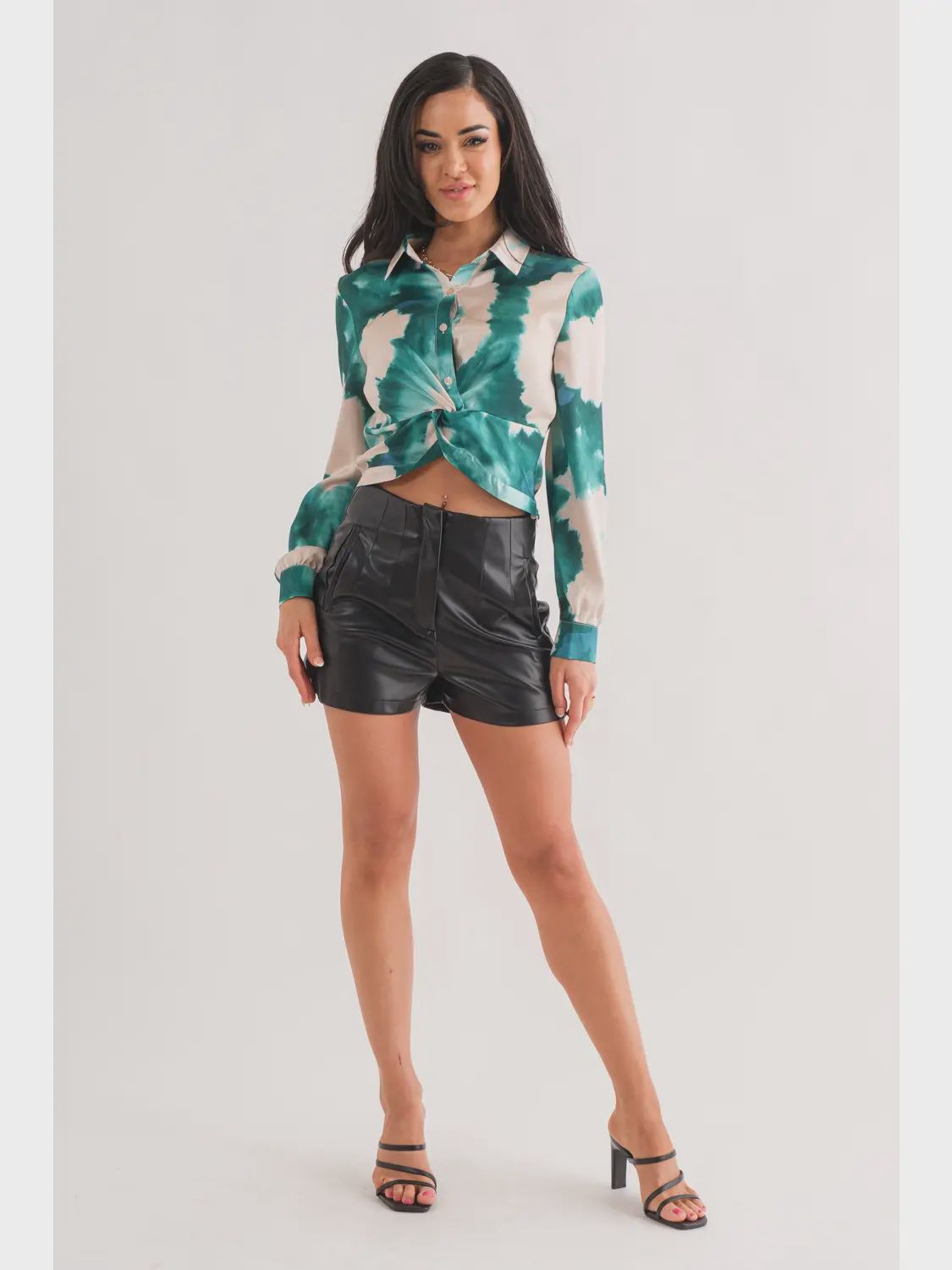 Lilly Tiedye Long Sleeve Front Twist Top