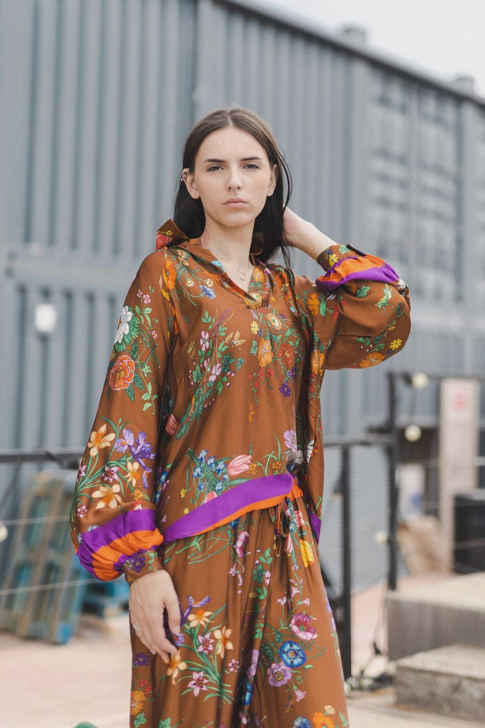 Patrizia Flower Print Long Sleeve Tunic set