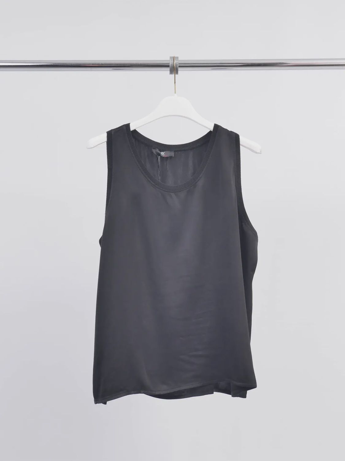 Lala Round Neck Satin Tank Top
