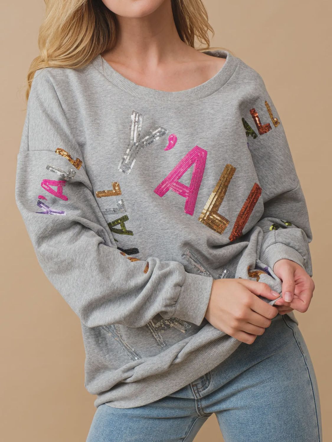 Y&#39;all Embellished Y&#39;all Graphic Sweatshirt
