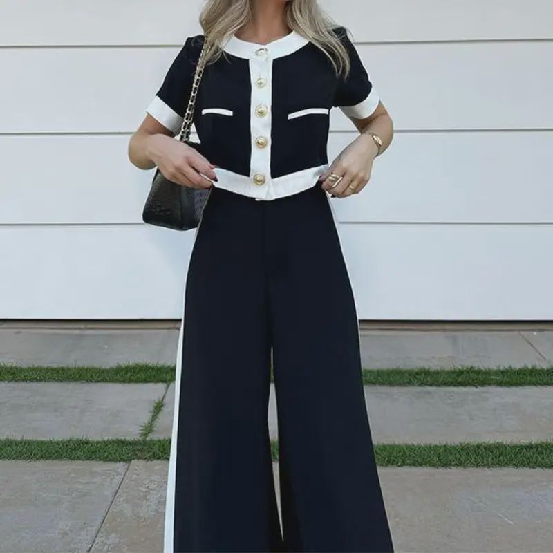 Lola Short Top Straight Leg Two-Piece Set