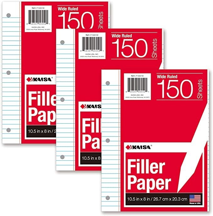 NOTEBOOK PAPER FILLER