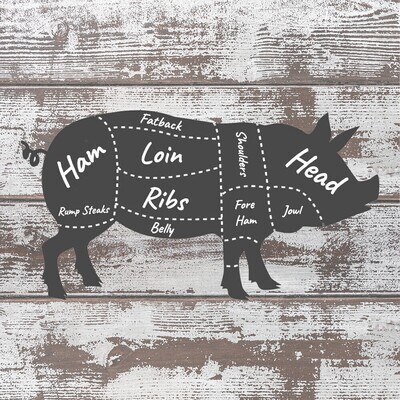 ½ Pig 80-130lbs $5.50/lb Hanging | DEPOSIT ½ Pig 80-130lbs $5.50/lb Hanging | DEPOSIT