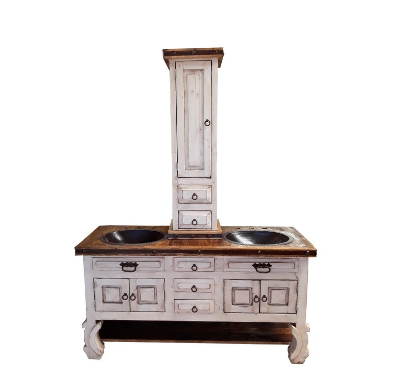 Don Pio Rustic Bathroom Vanity With Tower 