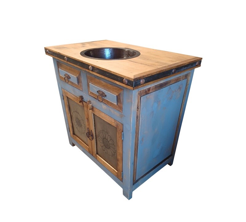 Flora Laminosa Rustic Gray Bathroom Vanity