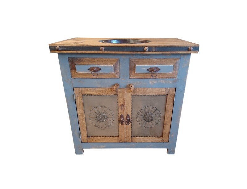 Flora Laminosa Rustic Gray Bathroom Vanity