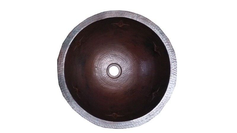 Round Copper Sink With Stars