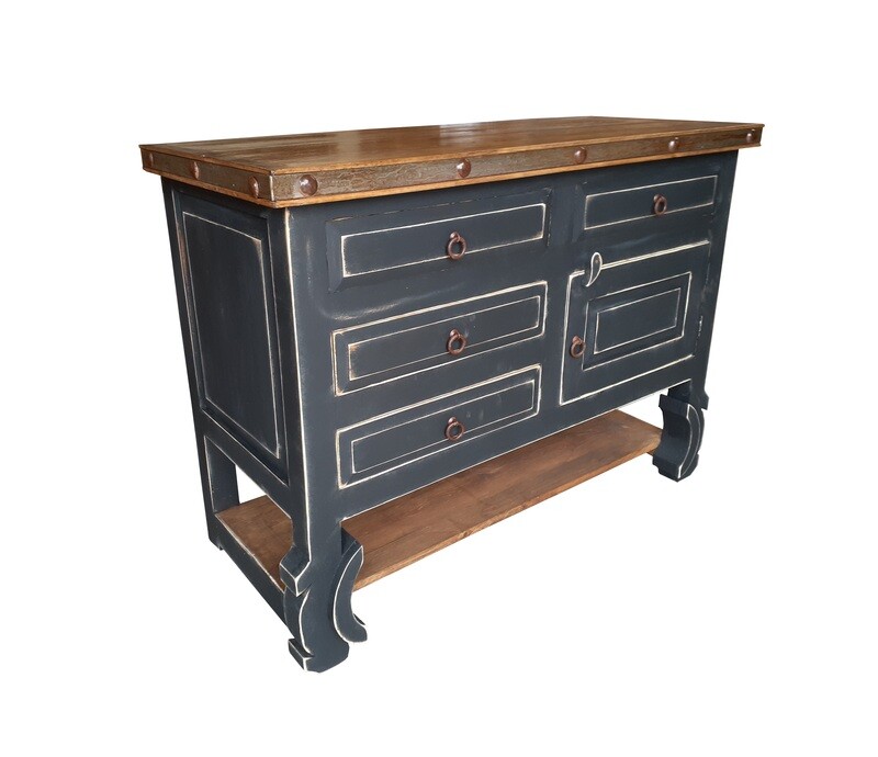 Delano Rustic Distressed Black Bathroom Vanity