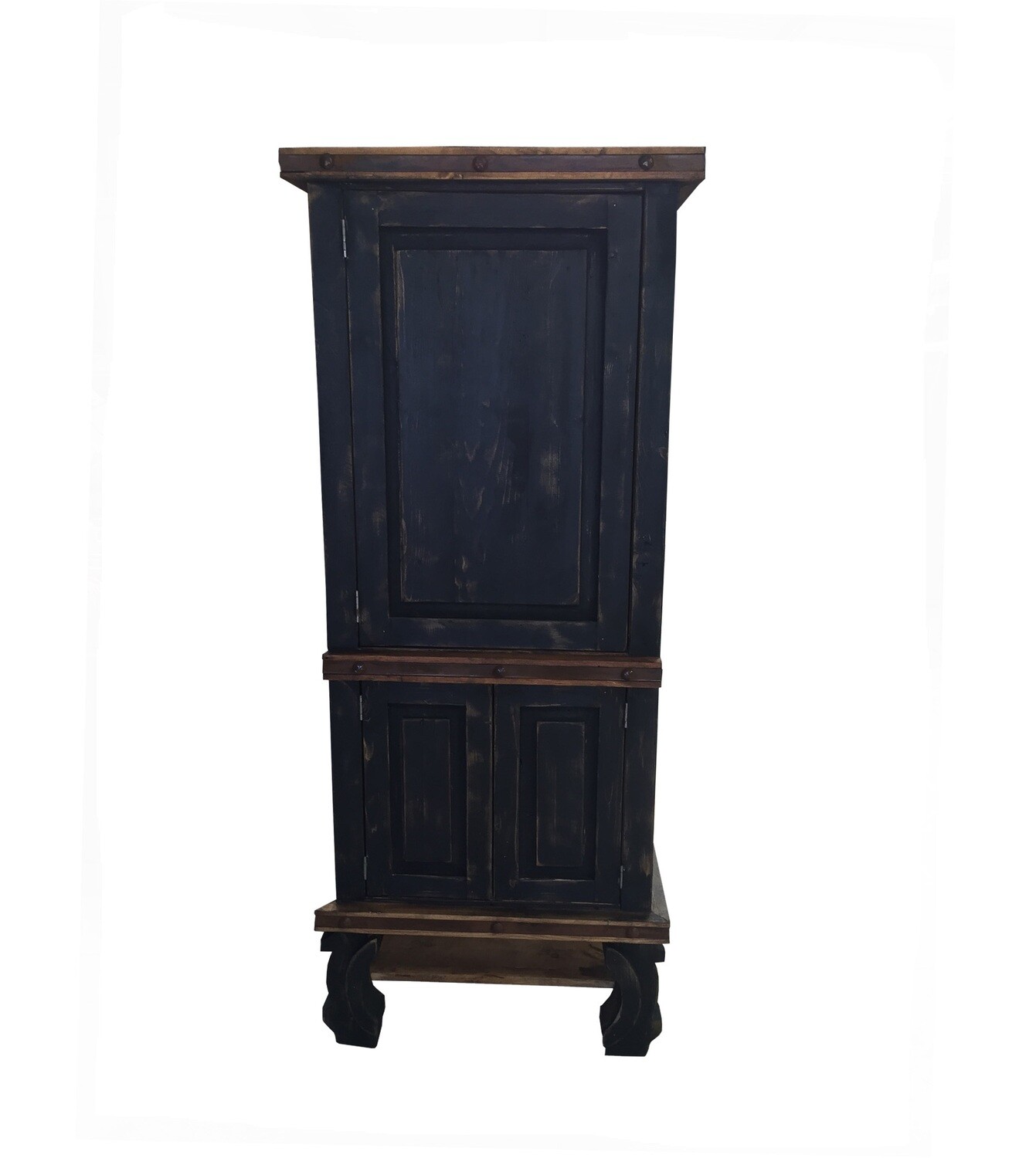 Don Pio Rustic Linen Cabinet Black Washed