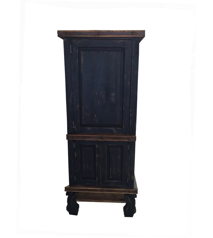 Don Pio Rustic Linen Cabinet Black Washed