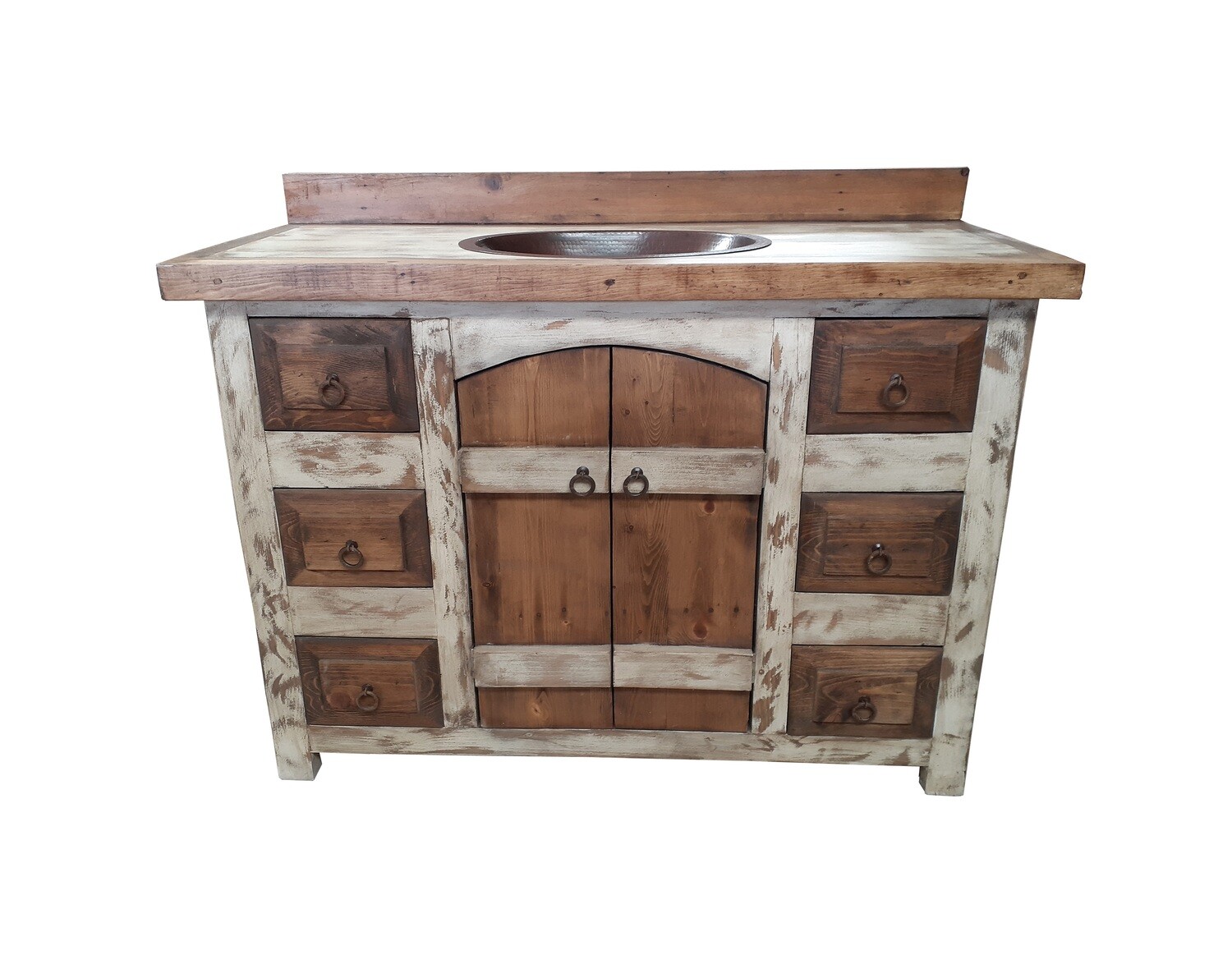 Crusaders Rustic With White Bathroom Vanity