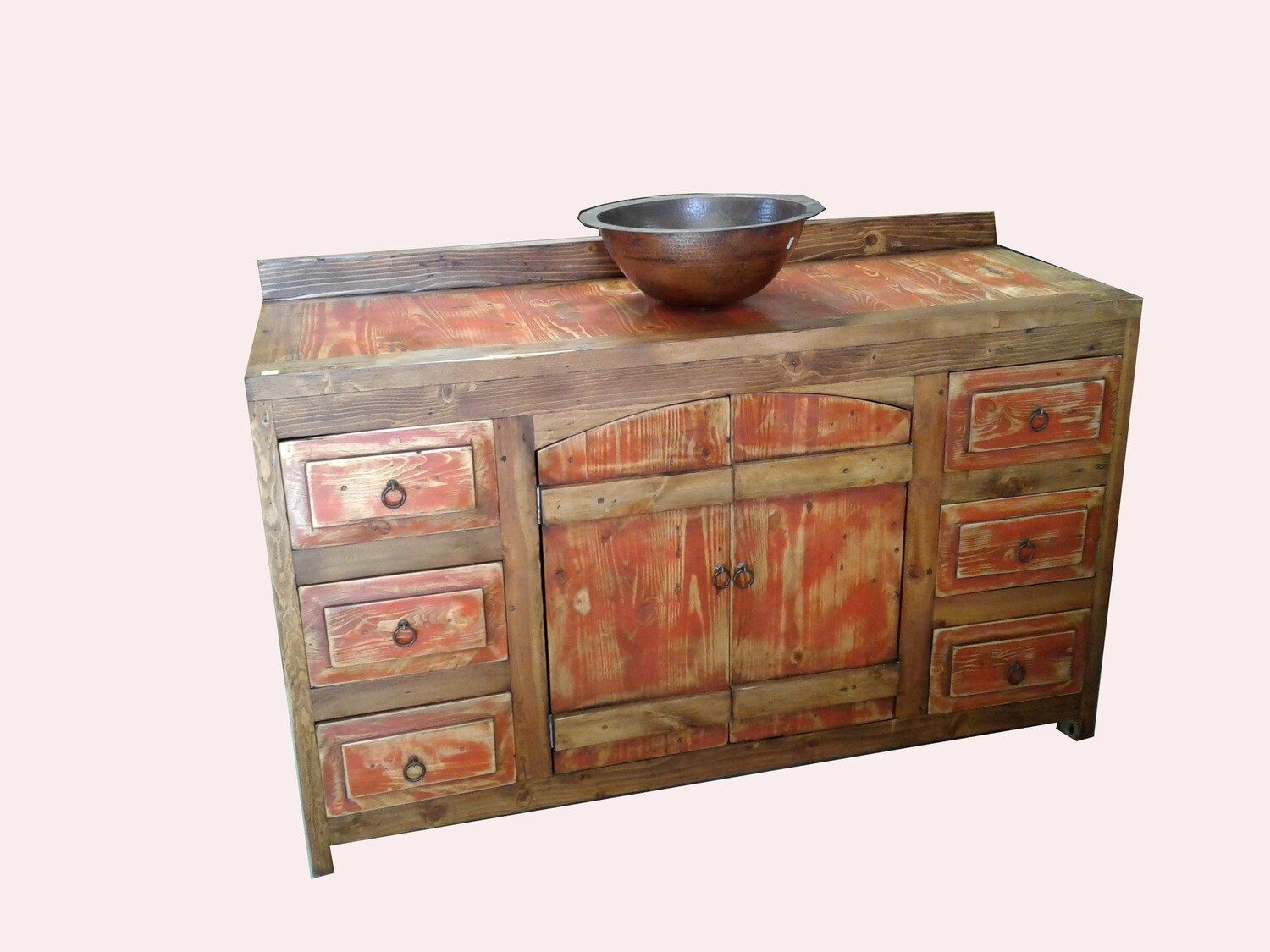 Crusaders Rustic Red Bathroom Vanity