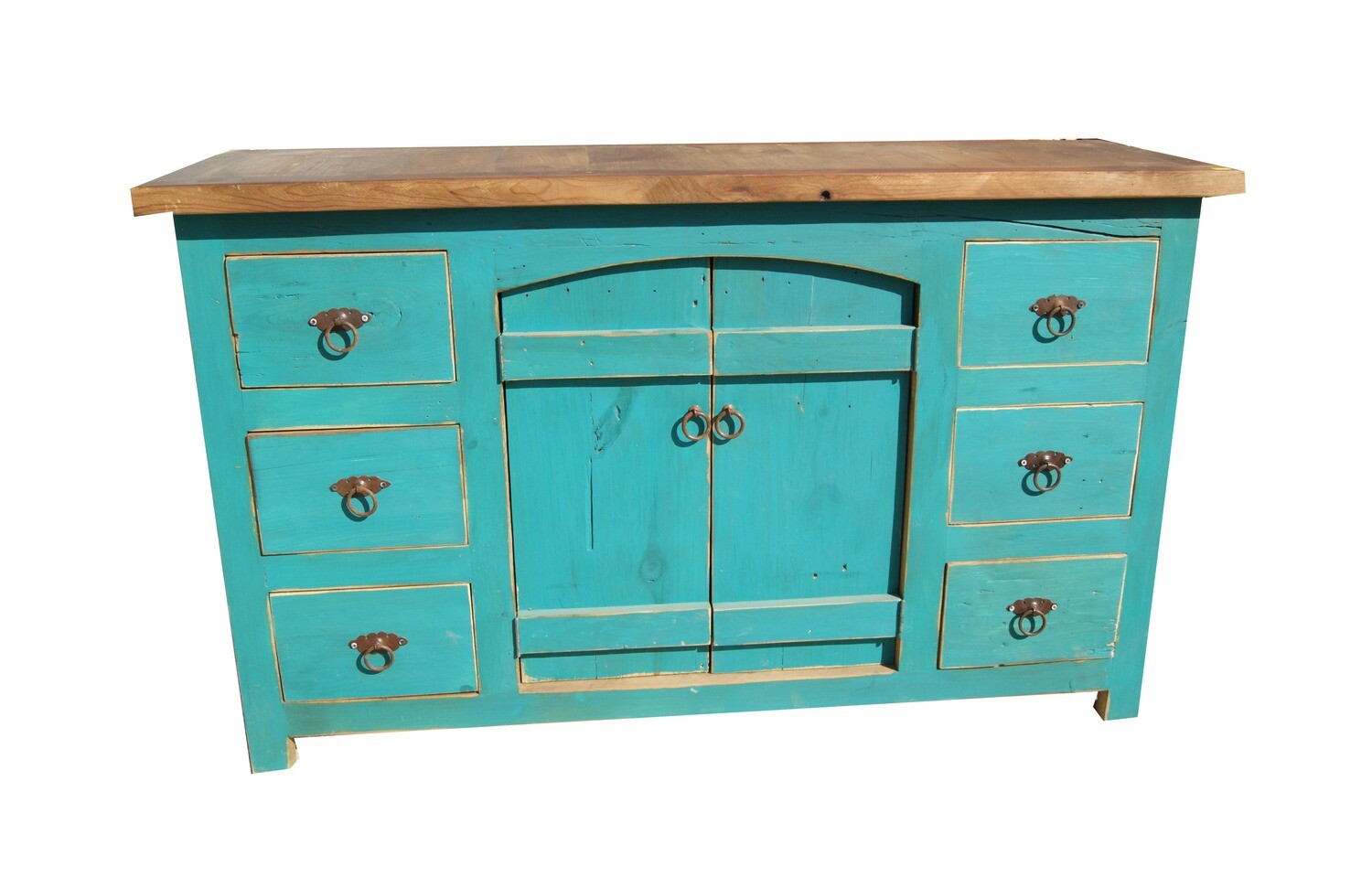 Crusaders Rustic Turquoise Bathroom Vanity