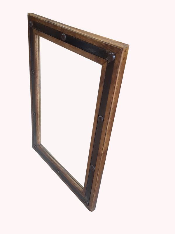 Mirror Metal Band reclaimed wood