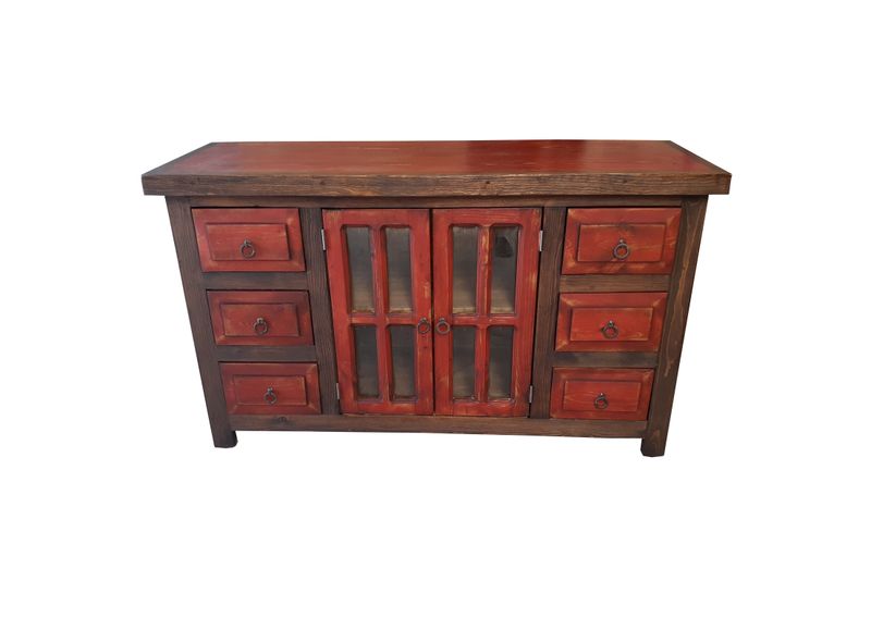 Burbank Red Washed Rustic Bathroom Vanity