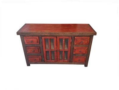 Burbank Red Washed Rustic Bathroom Vanity