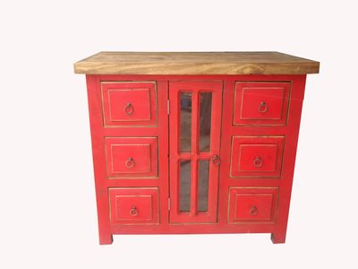 Burbank distressed Red Rustic Bathroom Vanity