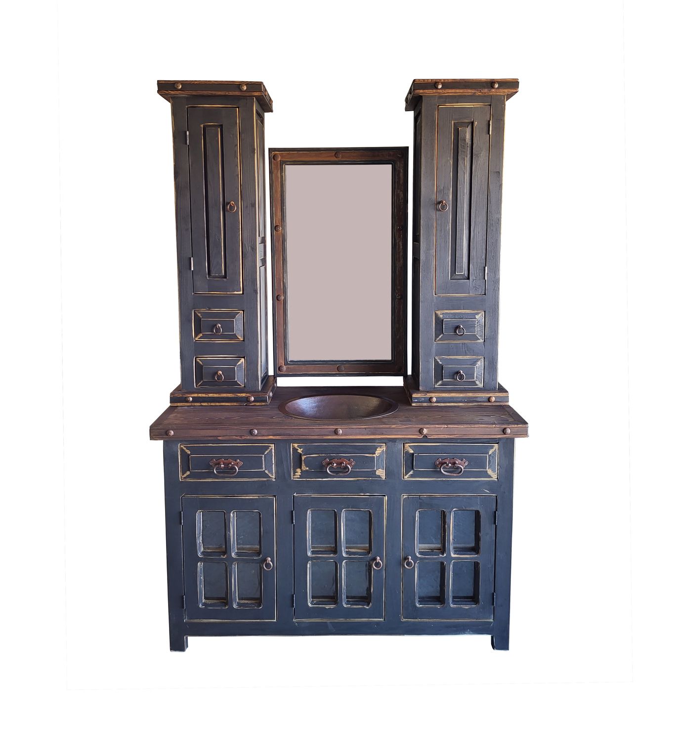 Abbot Tower black washed Vanity