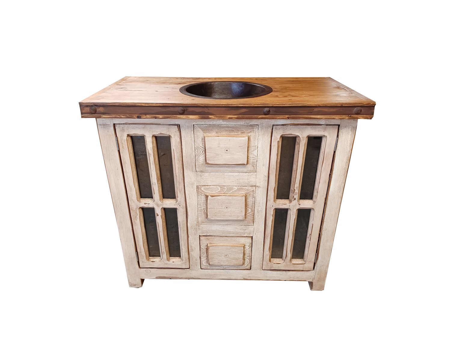 San Marcial Rustic White washed Bathroom Vanity