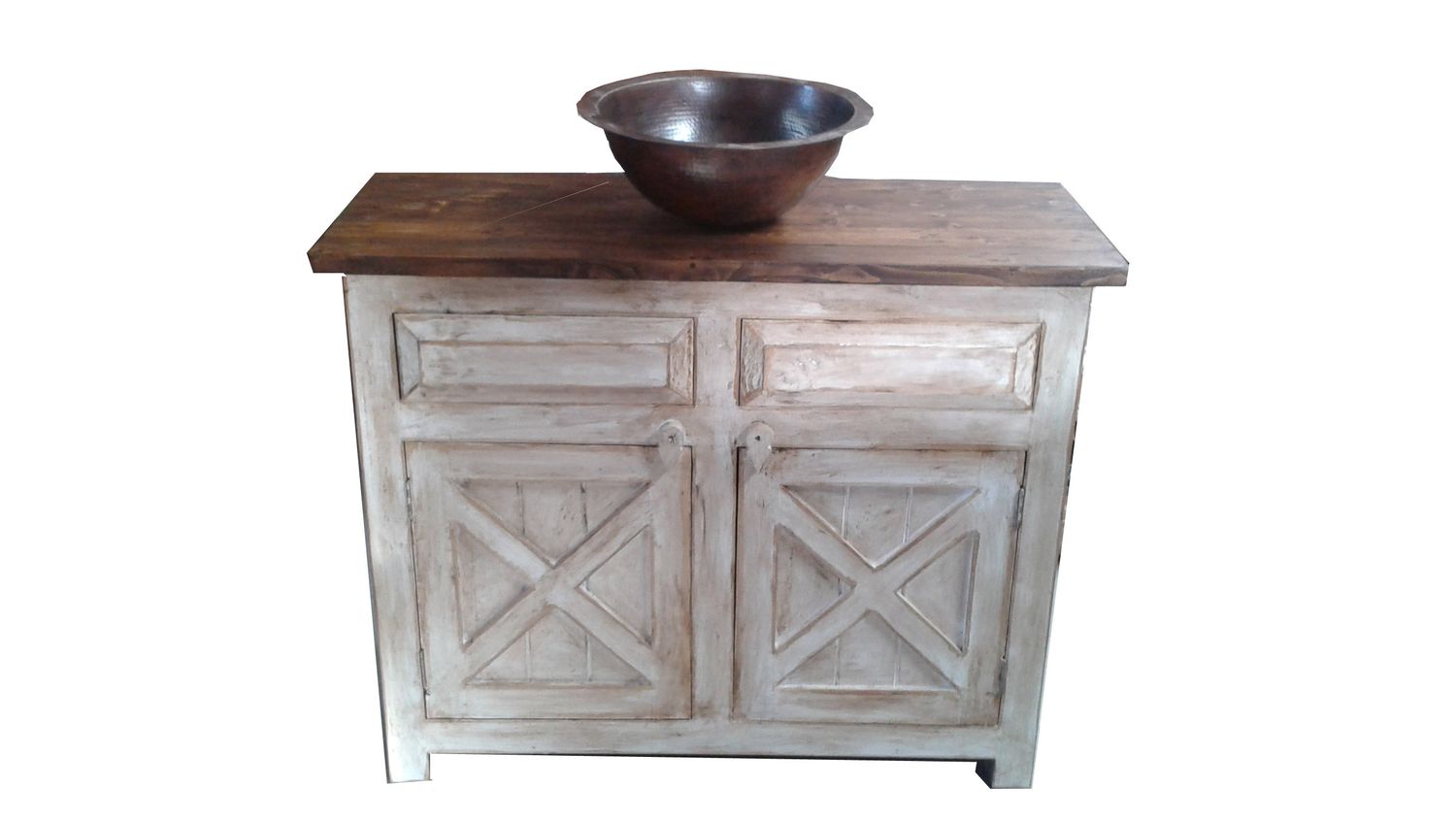 Farmhouse White washed Bathroom Vanity