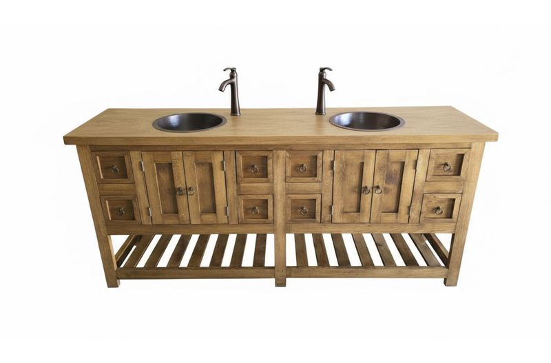 Belmont Rustic Double Sink Bathroom Vanity