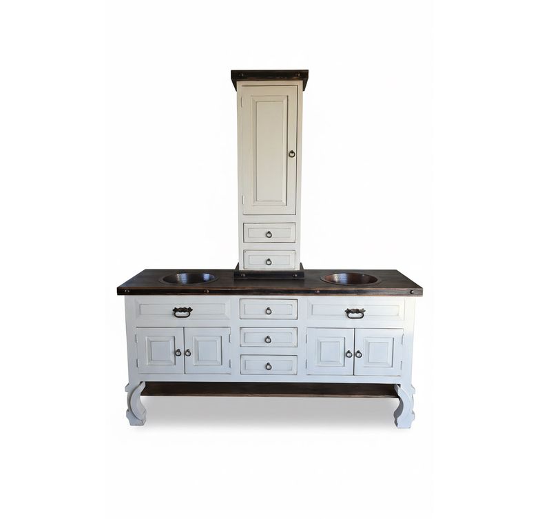 Don Pio Rustic Bathroom Vanity With Tower
