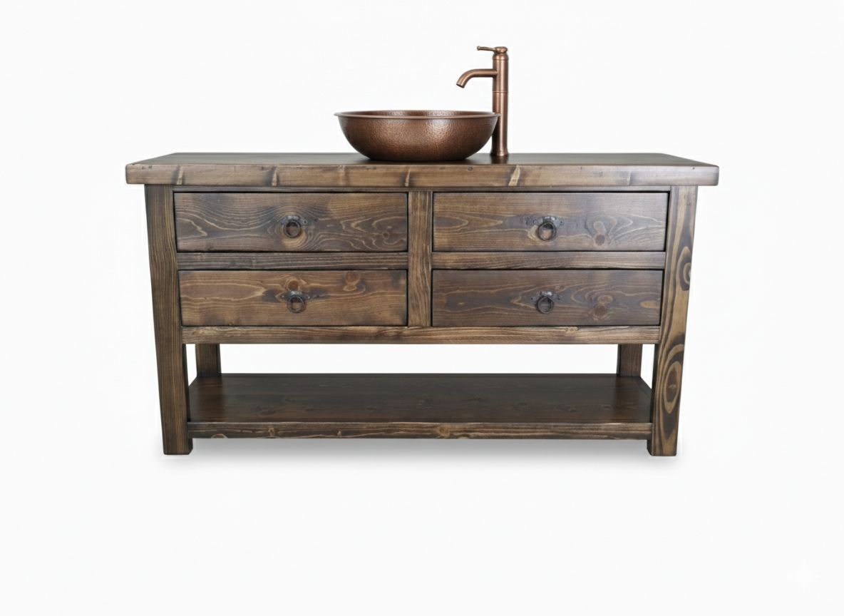 Four Drawer Rustic Vanity