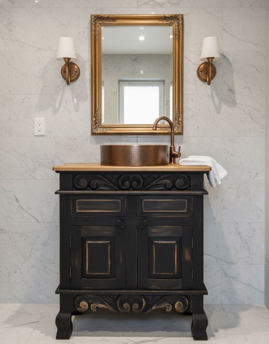 Shipwreck Blackwashed Single Sink Bathroom Vanity
