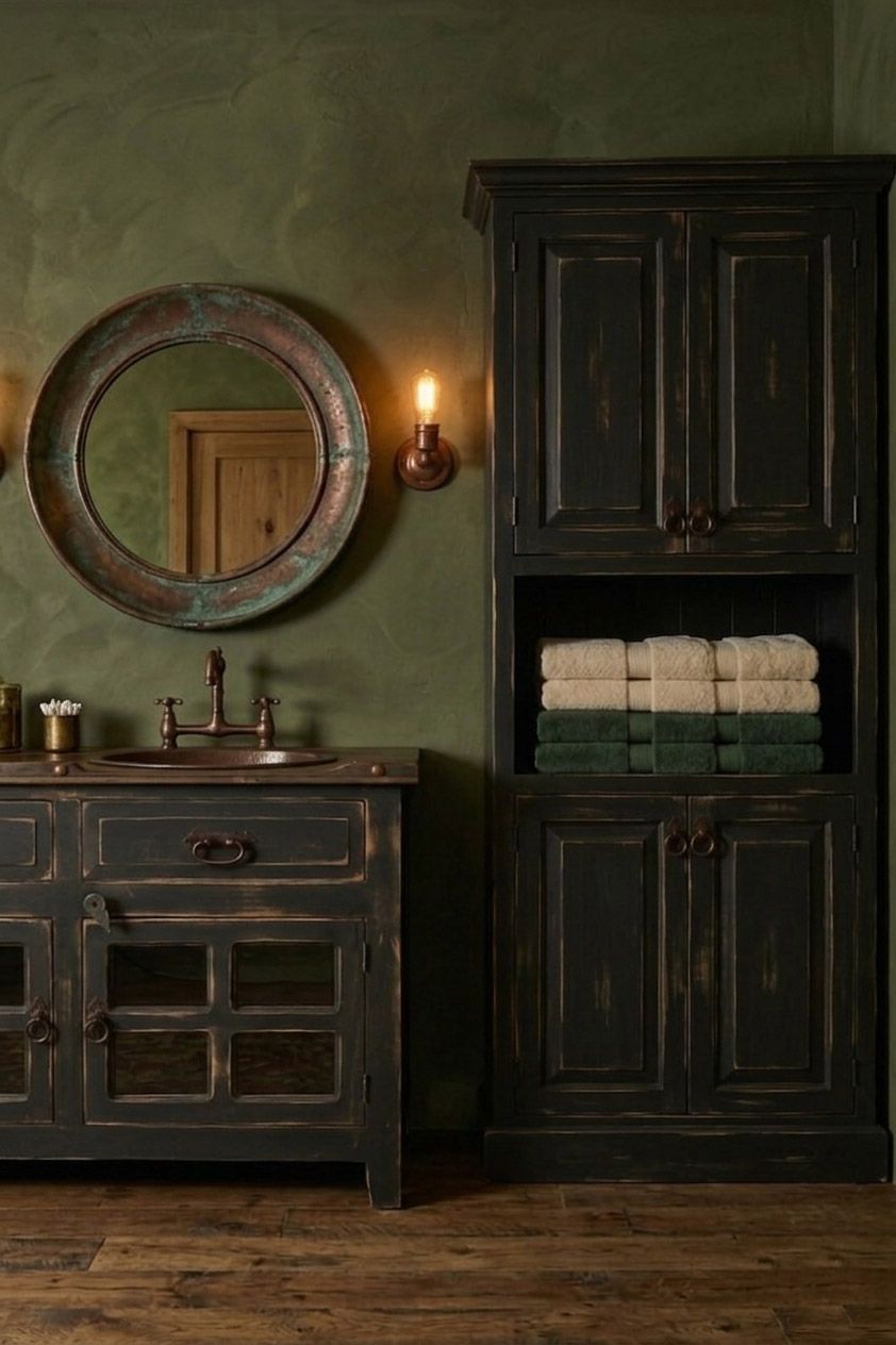 Abbot Rustic Linen Cabinet