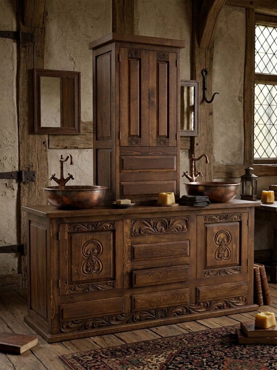 Shipwreck Rustic Bathroom Vanity With Tower
