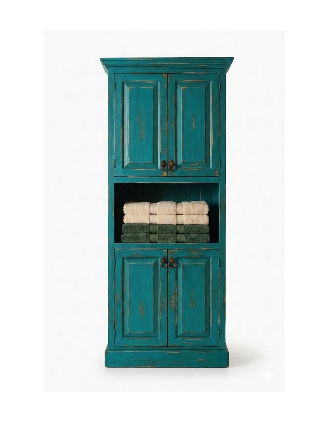 Abbot Turquoise Rustic Linen Cabinet