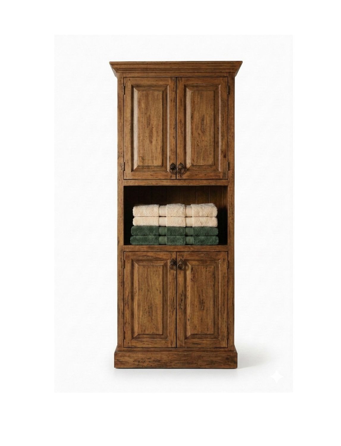 Abbot Rustic Medium Stain Linen Cabinet