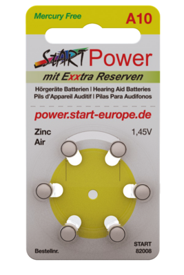 Typ A10 / PR70 - 60 Batterien Pack für Hörgeräte