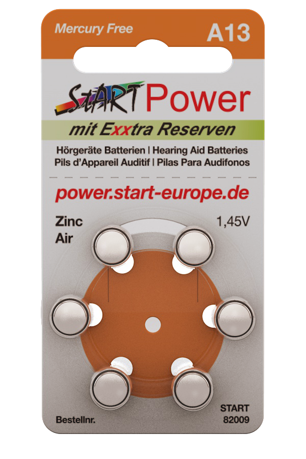 60 Batterien für Hörgeräte - Typ A13 - 1.45V - 280mAh - PR48