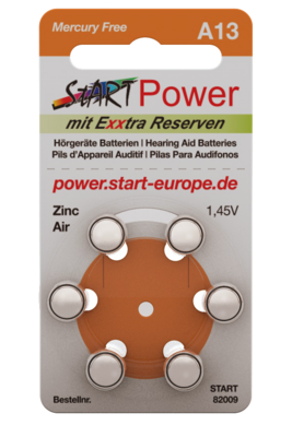 60 Batterien für Hörgeräte - Typ A13 - 1.45V - 280mAh - PR48