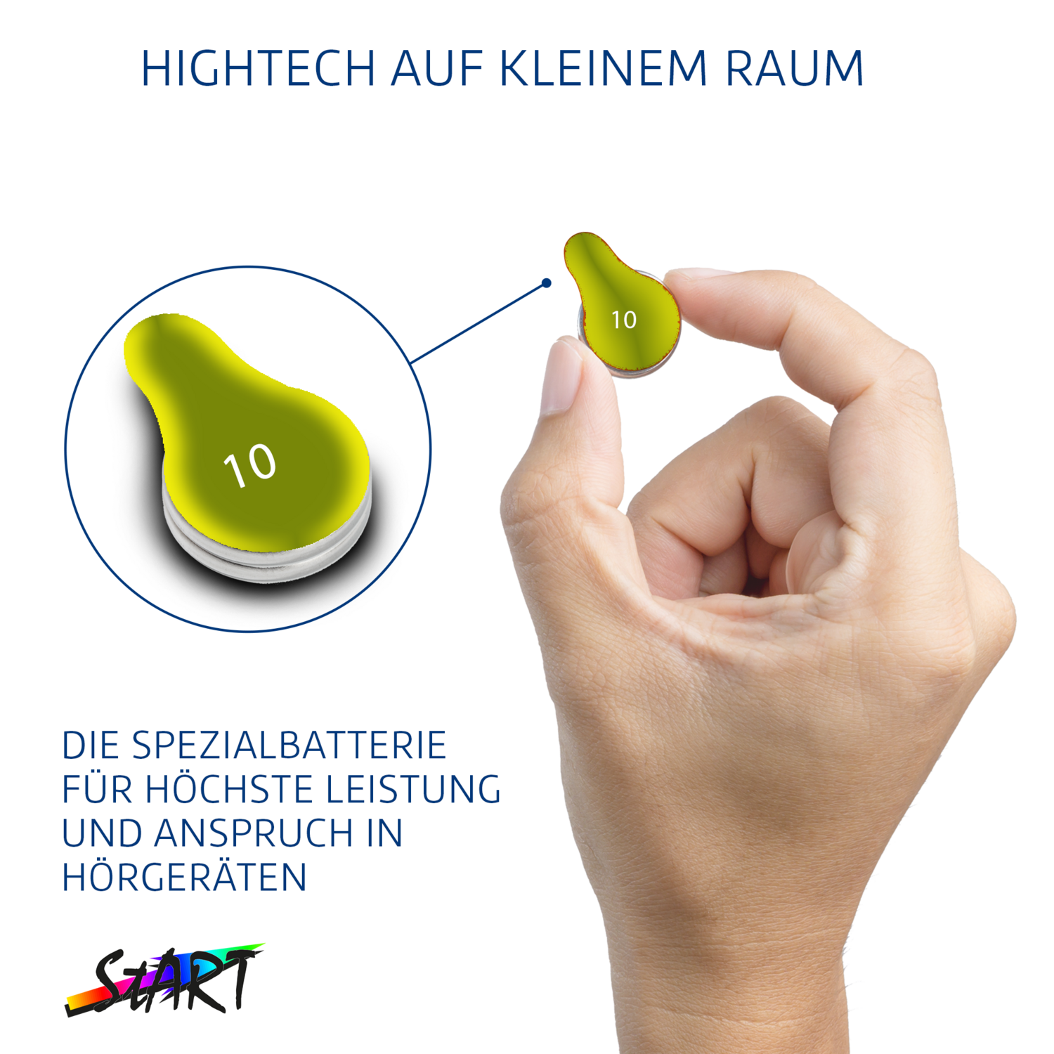Typ A10 / PR70 - 60 Batterien Pack für Hörgeräte