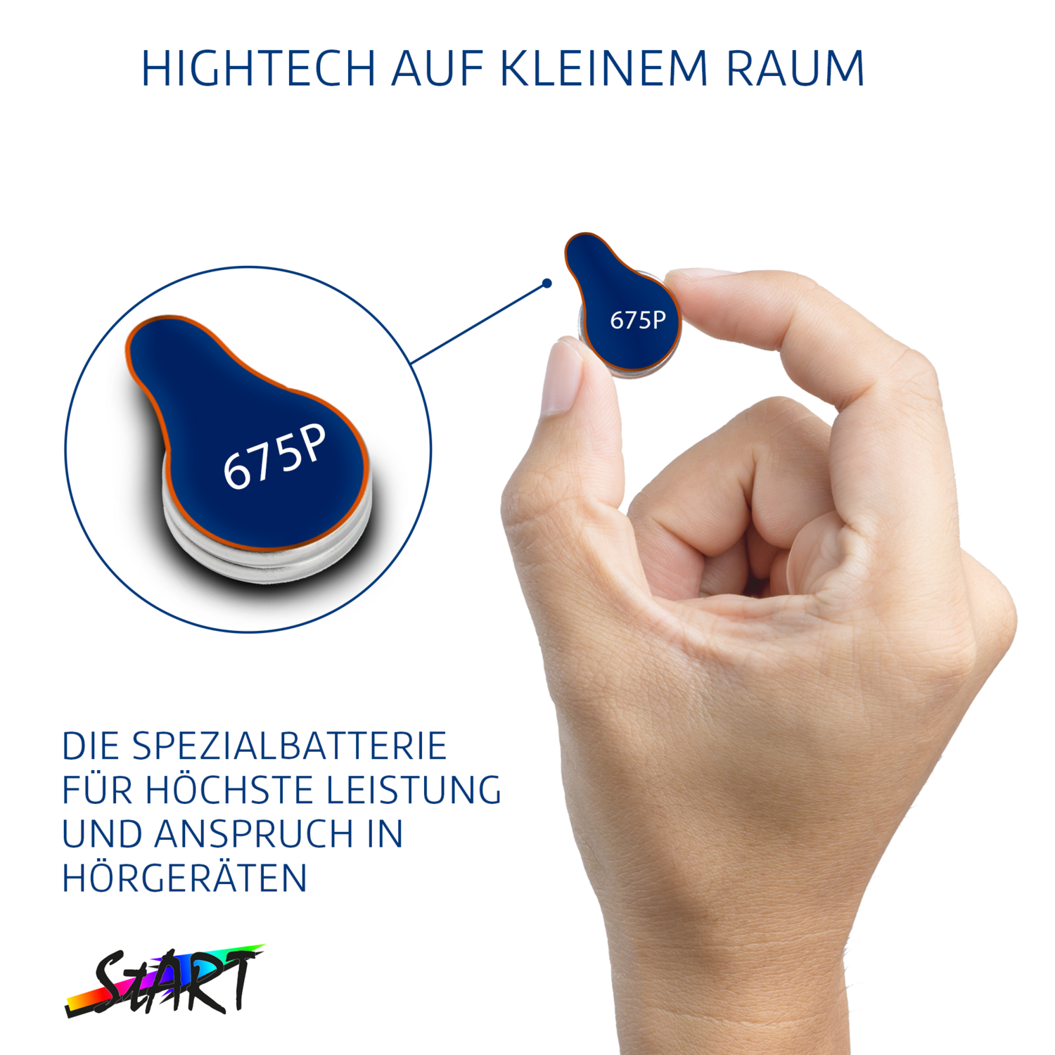 60 Batterien für CI Sprachprozessoren - Typ A675 P - 1.45V - 550mAh - PR44 P
