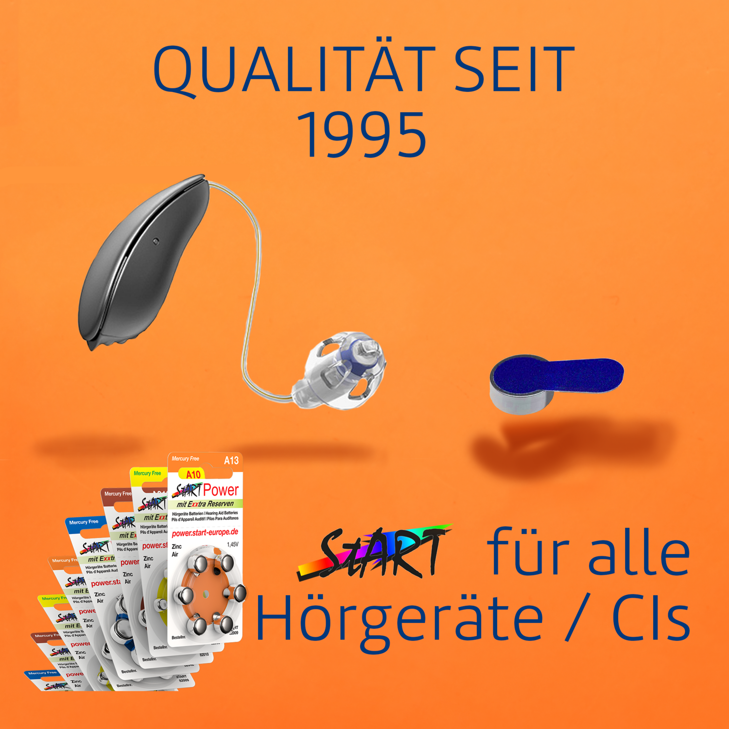 60 Batterien für CI Sprachprozessoren - Typ A675 P - 1.45V - 550mAh - PR44 P