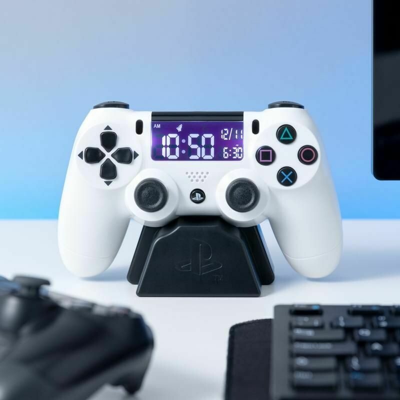 Reloj Play Station Alarma Blanco