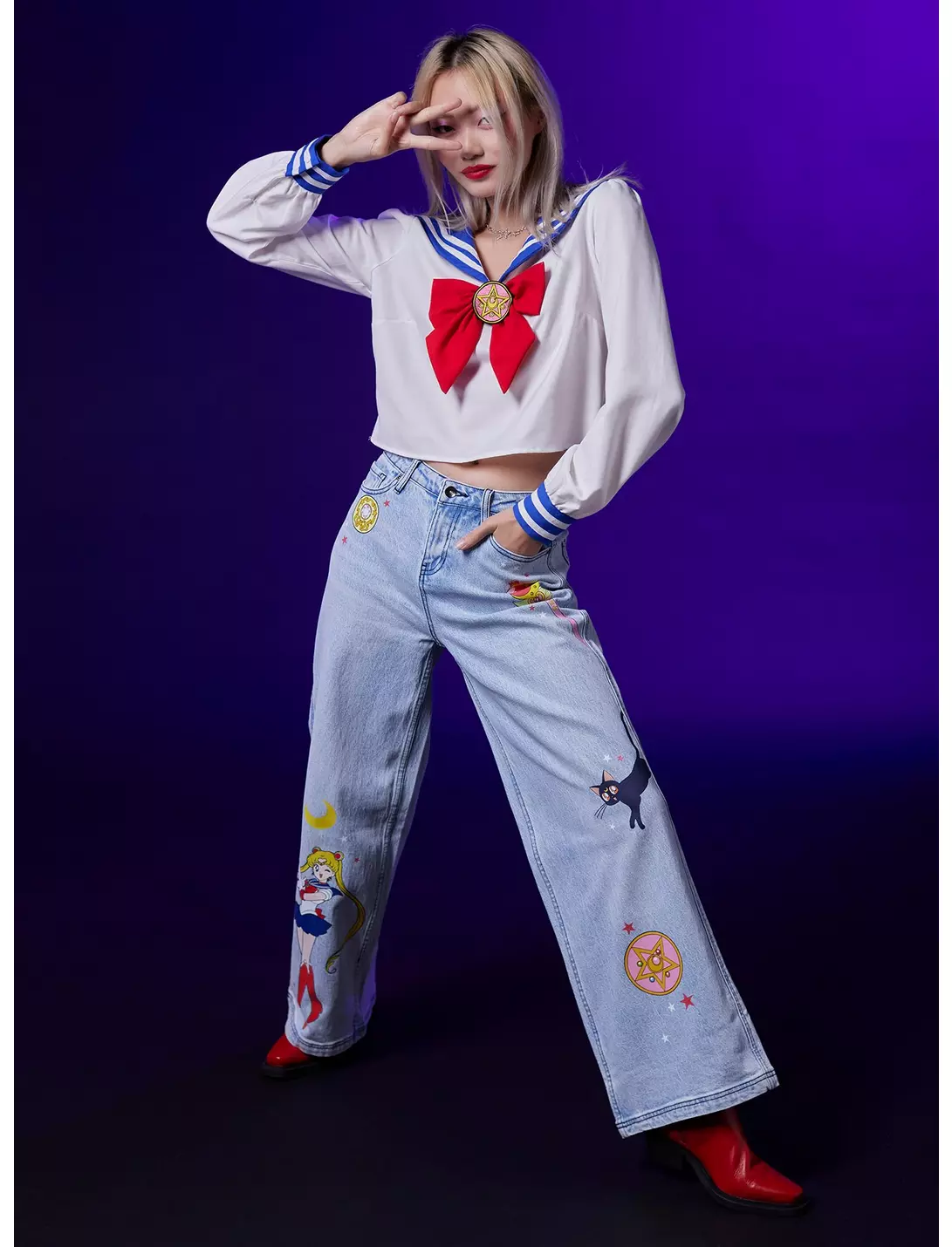 Conjunto Completo Mezclilla y Blusa Sailor Moon