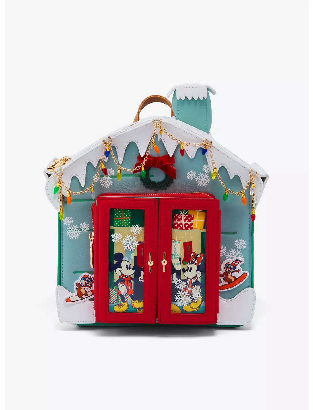 Bolsa Mochila Casa Mickey Minnie Navidad