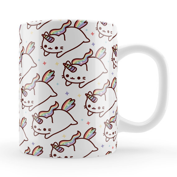Taza Gato Unicornio Kawaii