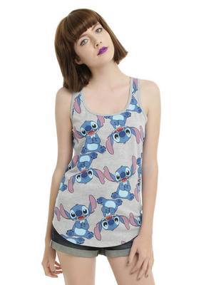 Playera lilo y stitch Gris