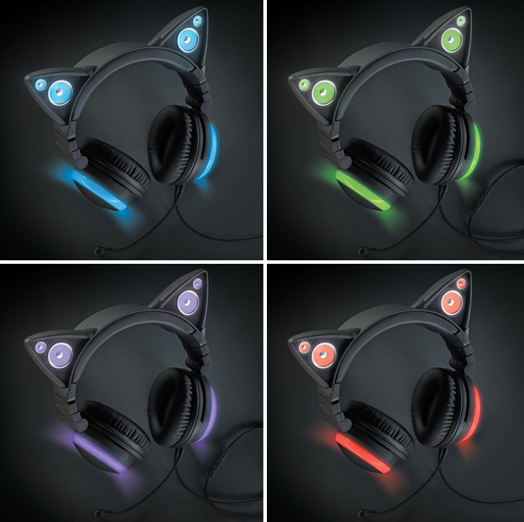 Audifonos Gatito Kawaii Luz LED