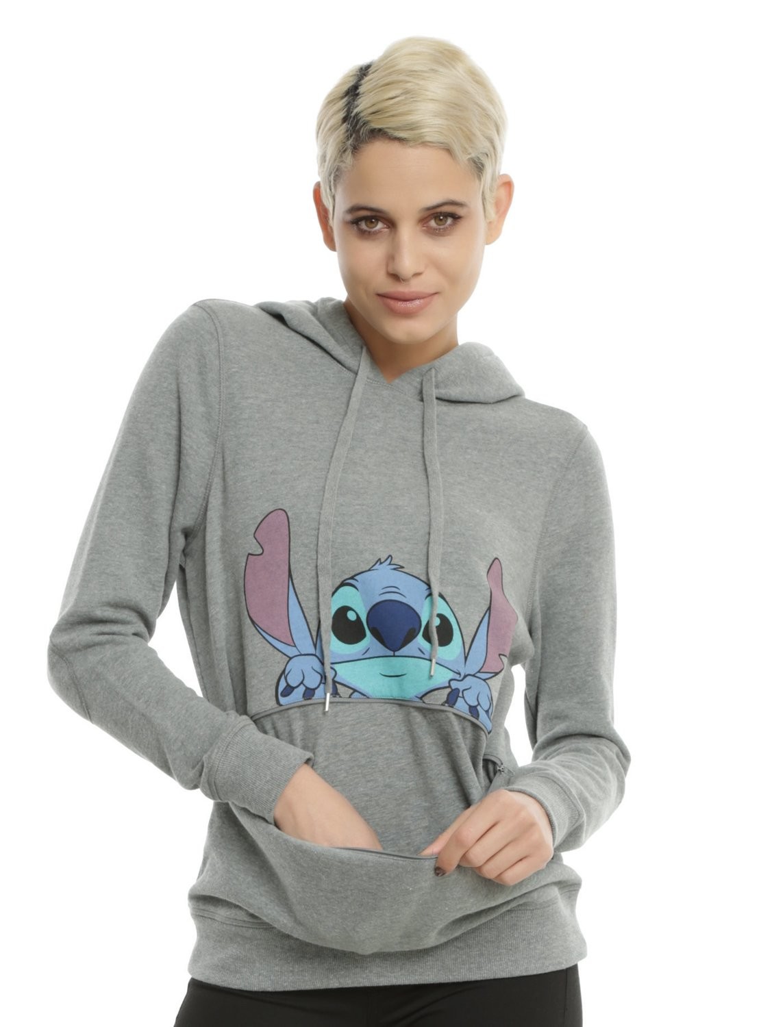 Sudadera lilo y stitch kawaii gris