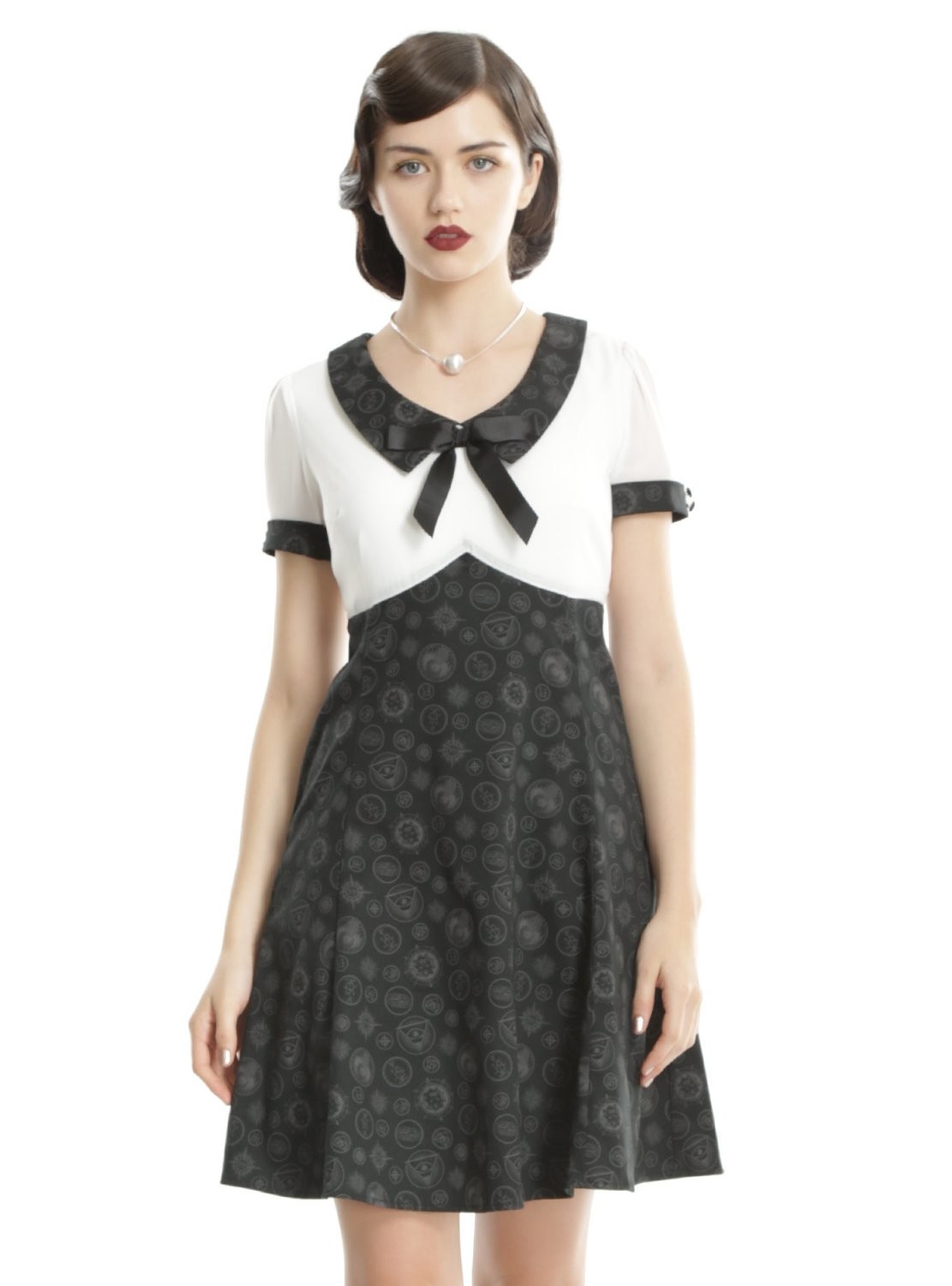 Vestido Animales Fantasticos Blanco Negro