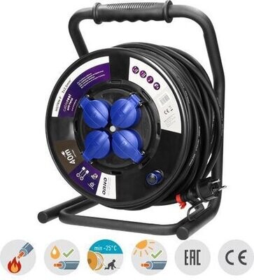 -40 Meter- Professionele - Kabelhaspel -  -4-voudige stopcontacten 3x2.5mm²